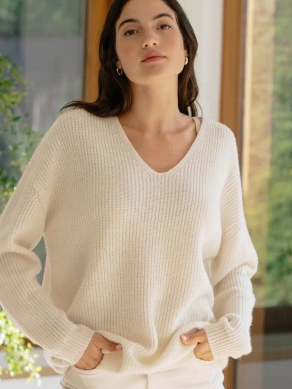 Jenni Kayne Wool & Cashmere cabin Sweater in Cream Sz XXL
